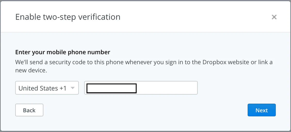 Enter phone number