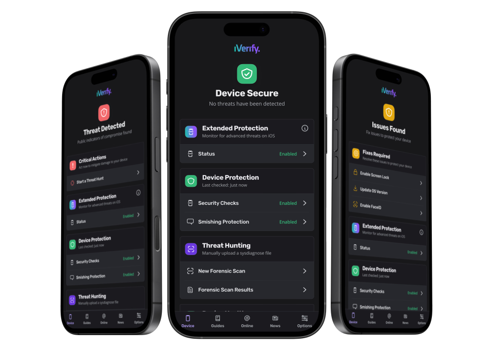 iVerify app screenshots